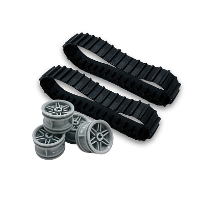 Средние резиновые гусеницы + 4 колеса EV3, Technic